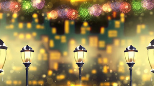 4K城市之夜灯火辉煌新年除夕夜背景视频40秒视频