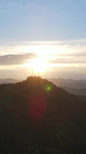 自然风景日出日落晚霞夕阳竖屏航拍视频