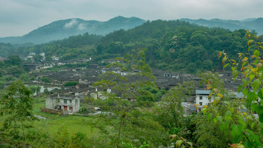 古村福建培田古村落建筑群全景视频