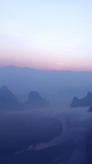 晨暮夏的桂林山水航拍全景环境保护20秒视频