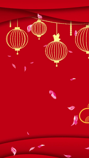 红色喜庆月亮国庆中秋中国风LED背景中秋节20秒视频