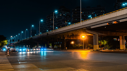 8K移动延时杭州秋石高架夜景车流视频