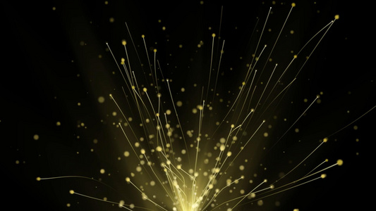 金色唯美粒子线条延伸动态视频元素视频