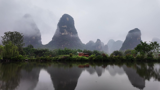 桂林山水倒影意境山水视频