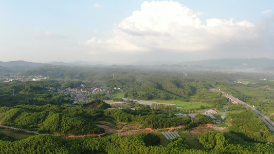 航拍山川丘陵地貌自然风景视频