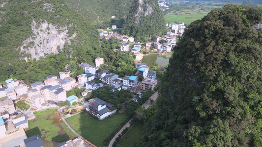 桂林阳朔遇龙河村落视频