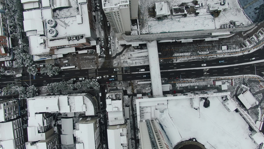 航拍冬天雪景视频