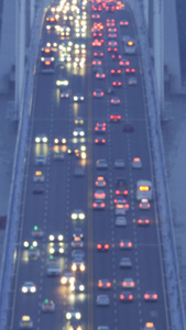 航拍城市桥梁道路夜景灯光交通车流素材交通素材视频