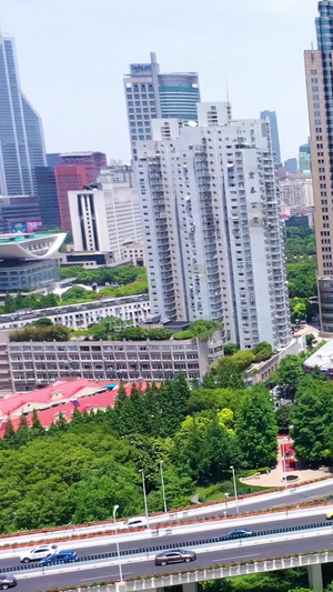 航拍上海延安高架延安立交70秒视频