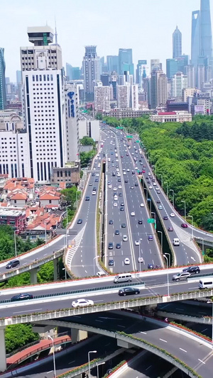 航拍上海延安高架航拍中国70秒视频