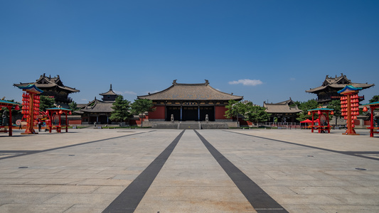 山西大同古城华严寺 日景延时视频