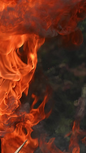 慢镜头升格拍摄素材火焰火灾现场消防安全火灾素材视频