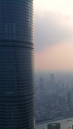航拍上海环球中心写字楼62秒视频