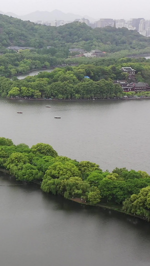 杭州西湖苏堤航拍视频杭州旅游30秒视频