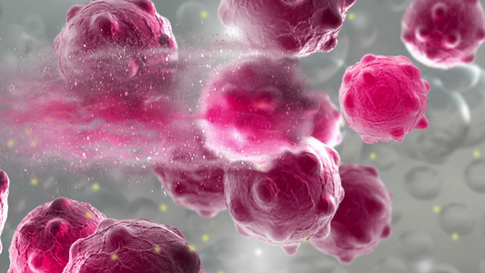 受损和分解的癌症细胞动动画视频