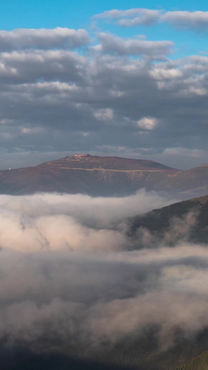 佛教圣地五台山云海与佛光延时视频自然风光17秒视频