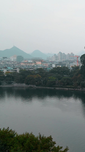 航拍广西桂林5A景区象鼻山无人机25秒视频