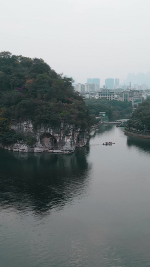 航拍广西桂林5A景区象鼻山无人机25秒视频