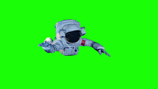太空宇航员绿幕特效素材视频