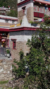 四川丹巴县旅游景点甲居藏寨民居航拍视频旅游目的地视频