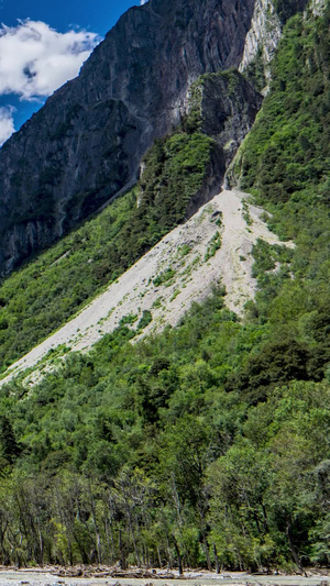 延时西藏林芝朗秋冰川米堆冰川绿水青山15秒视频