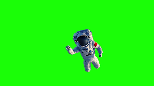 宇航员探险绿幕素材视频
