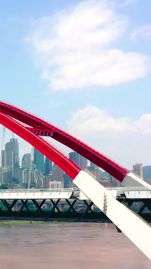 重庆菜园坝大桥苏家坝立交航拍视频城市拱桥95秒视频