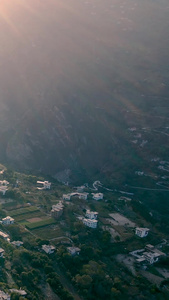 航拍川西丹巴藏寨日落时分自然风光视频素材少数名族视频