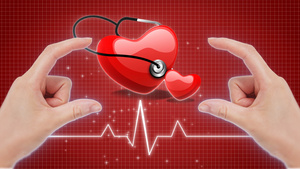 双手守护红心心电图世界高血压日背景39秒视频