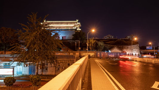 北京德胜门城楼 夜景延时01视频