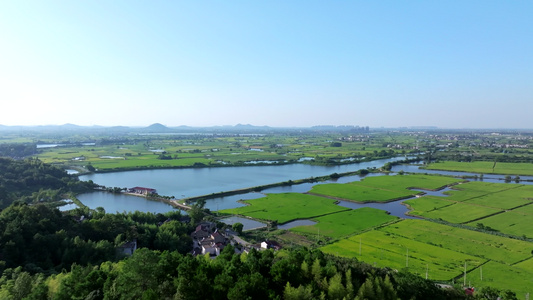 4K航拍智慧农田水稻种植基地视频