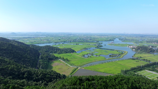 4K航拍智慧农田水稻种植基地视频