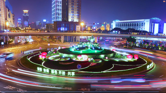 4K春节公路绿化景观交通延时视频