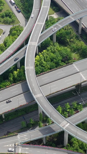 杭州城市交通彩虹立交桥快速路33秒视频