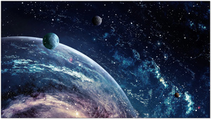 蓝色梦幻大气科技感地球星空背景素材15秒视频