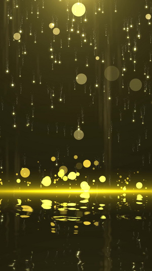 金色粒子倒影动态视频背景元素30秒视频