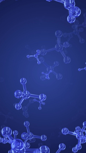 蓝色分子科技背景16秒视频