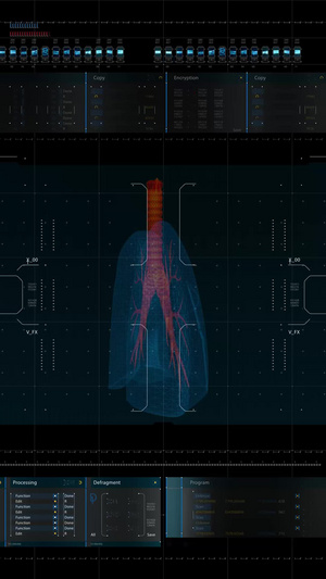 三维全息科技人体肺器官展示30秒视频