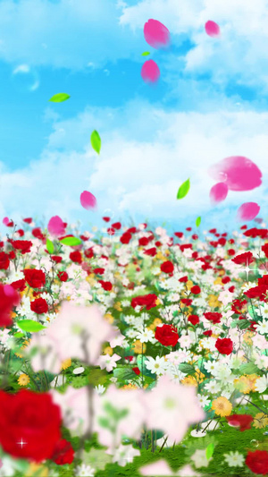唯美的春天花丛背景素材30秒视频