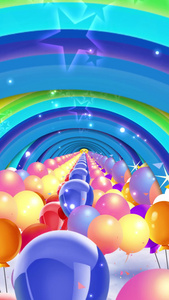 动态彩虹气球隧道背景视频视频