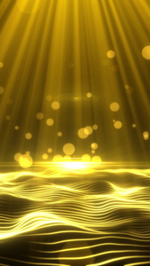 金色粒子海洋光斑上升视频