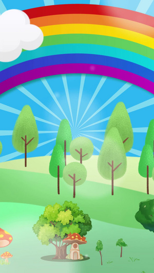 卡通彩虹的约定背景视频20秒视频