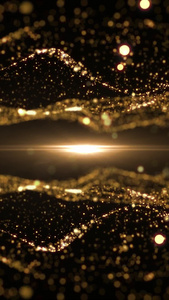金色粒子波浪倒影穿梭背景视频视频