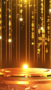 金色动态三维粒子光效年会颁奖背景视频视频