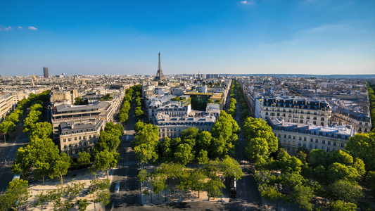 巴黎铁塔城市景观视频