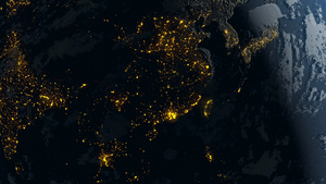 太空地球夜景晨昏线大陆板块15秒视频