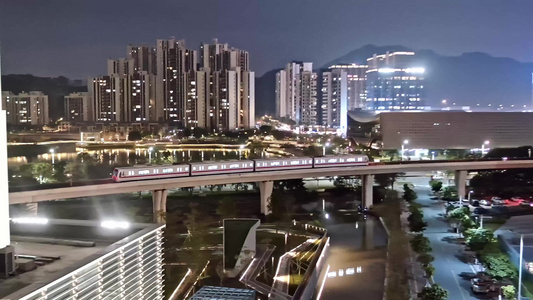 4k广州南沙蕉门河夜景视频