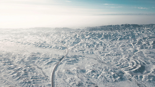 冬季雪景新疆独库公路视频