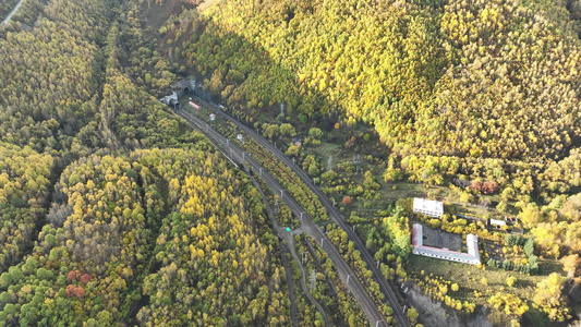 驶入大兴安岭隧道的煤炭运输火车视频