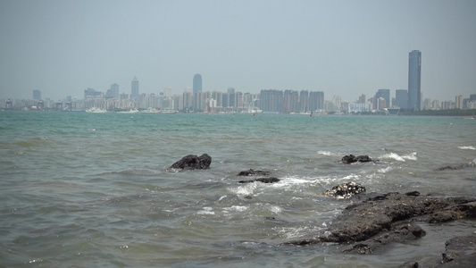 海口市西秀海滩海岸线视频